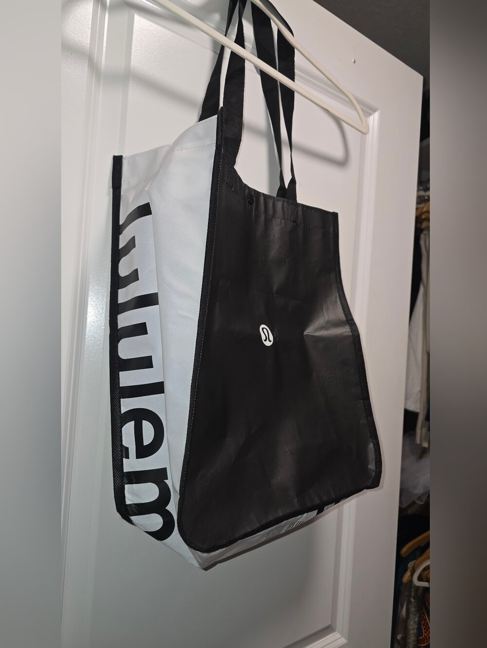 lululemon athletica Black & White Logo Tote Bag